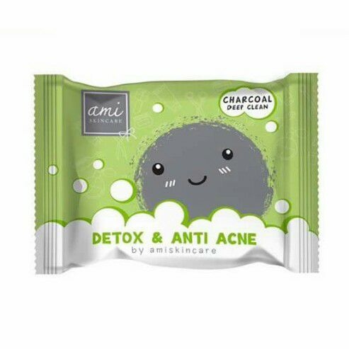DETOX & ANTI ACNE by ami SKINCARE is the detox soap to treat all acne problems and the cause of acne. It helps absorb toxic substances and prevents skin from pollution in each day. It excellently cleanses the face thoroughly and detoxifies skin within one step.