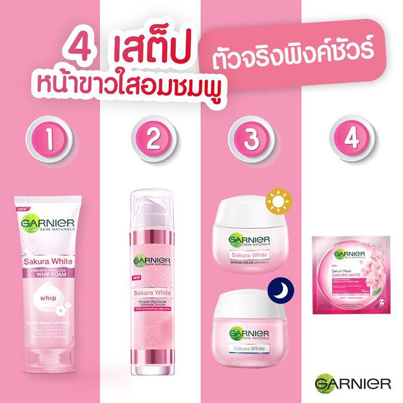 Garnier Sakura White Pinkish & Poreless Whip Foam