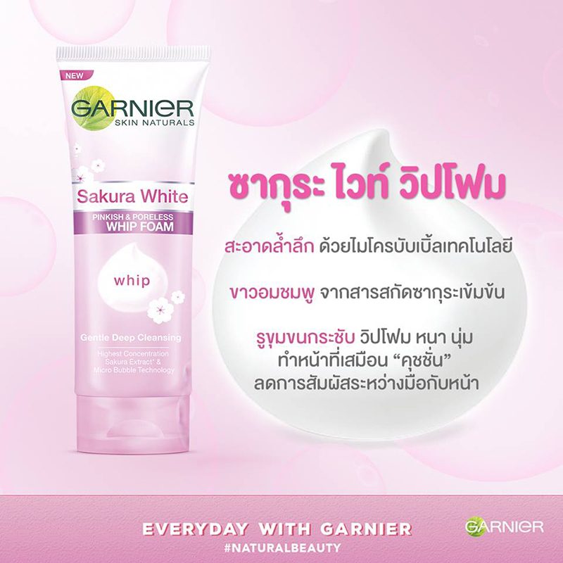 Garnier Sakura White Pinkish & Poreless Whip Foam