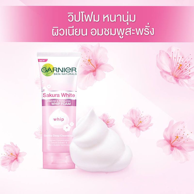 Garnier Sakura White Pinkish & Poreless Whip Foam