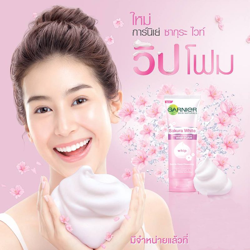 Garnier Sakura White Pinkish & Poreless Whip Foam