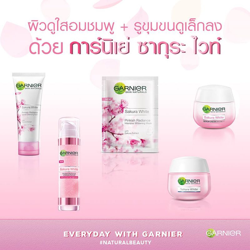 Garnier Sakura White Pinkish Radiance & Poreless Serum Day Cream SPF21/PA