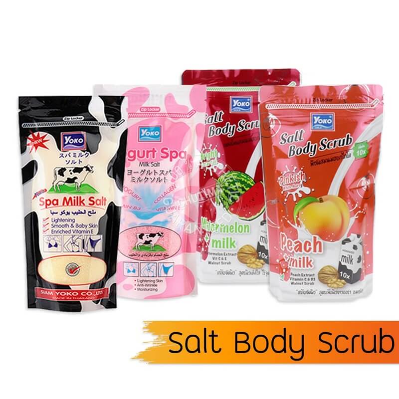 Yoko Gold Salt Body Scrub Peach + Milk Thailand Best Selling Products