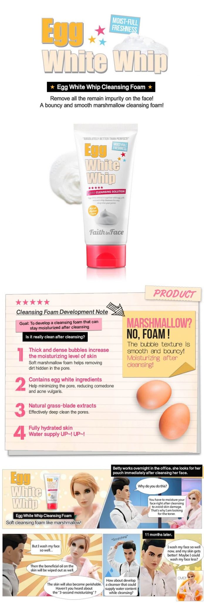 Faith in Face Egg White Whip Cleansing Foam Thailand Best Selling Products Online shopping
