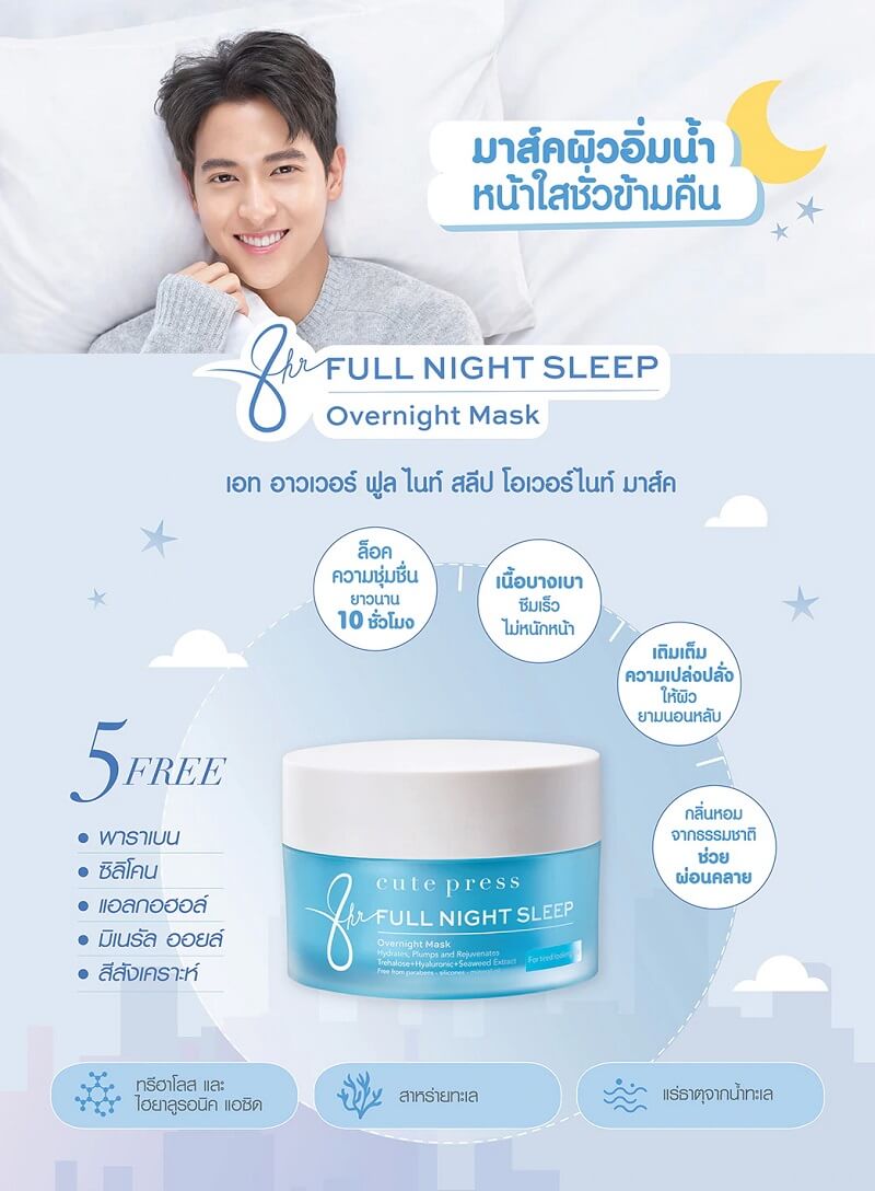 Cute Press 8 Hr Full Night Sleep Overnight Mask