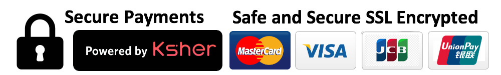 Secure Payments by Visa, MasterCard, JCB and Union Pay