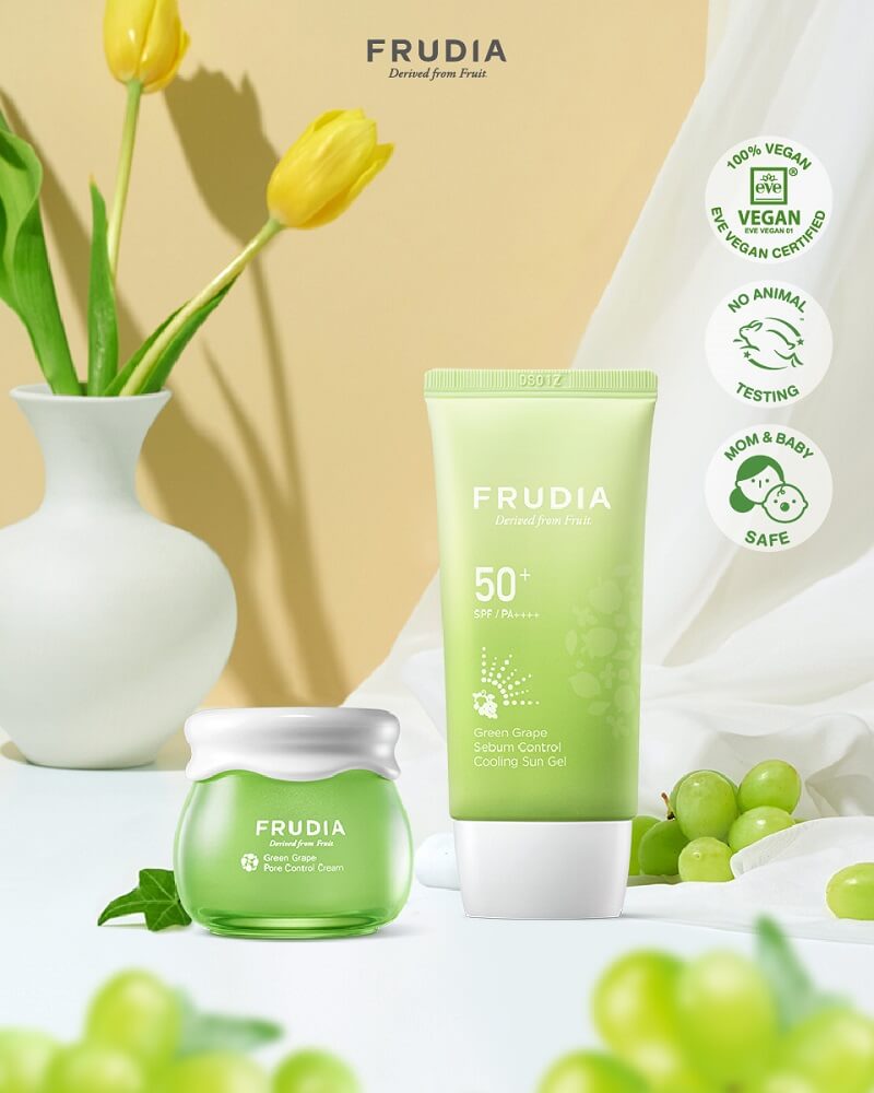 Frudia Green Grape Sebum Control Cooling Sun Gel 