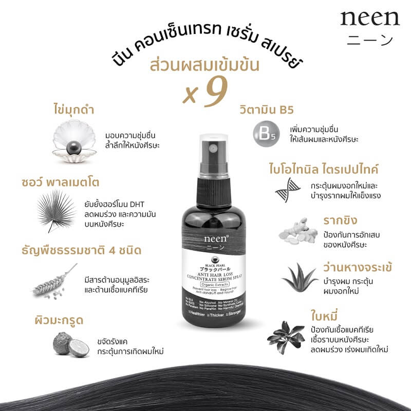 neen Black Pearl Anti Hair Loss Concentrate Serum Spray