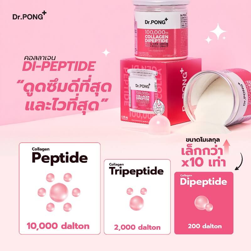 Dr Pong Collagen Dipeptide Plus Ceramide from Rice Extract and Vitamin C