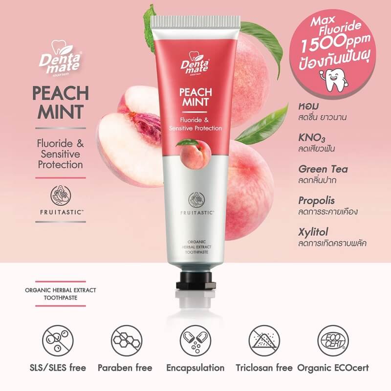Dentamate Peach Mint Herbal Extract Toothpaste