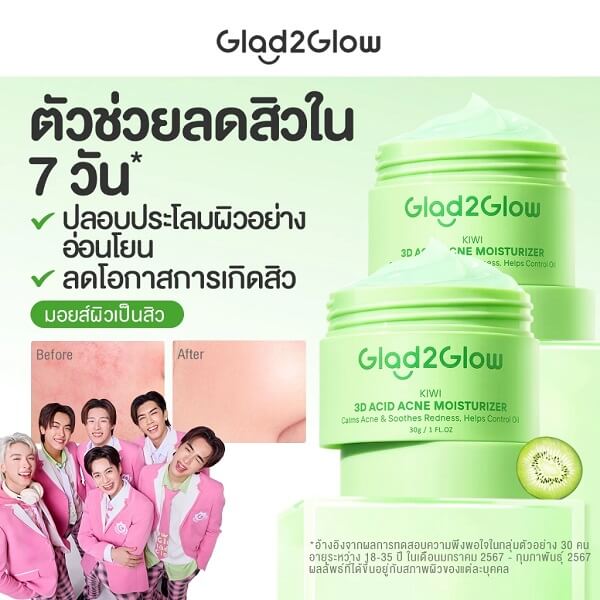 Glad2Glow Kiwi 3D Acid Acne Moisturizer