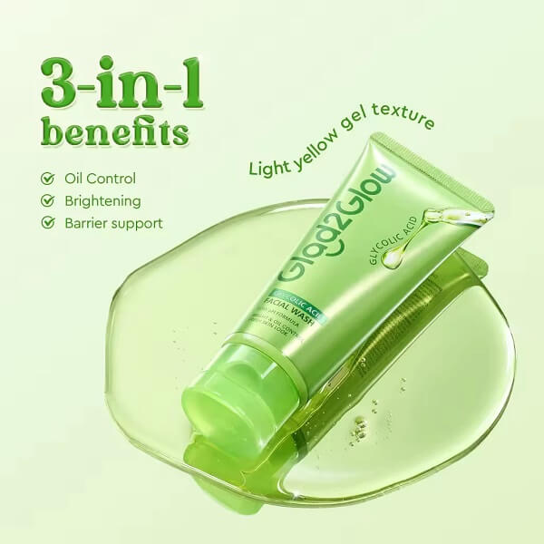 Glad2Glow Glycolic Acid Facial Wash